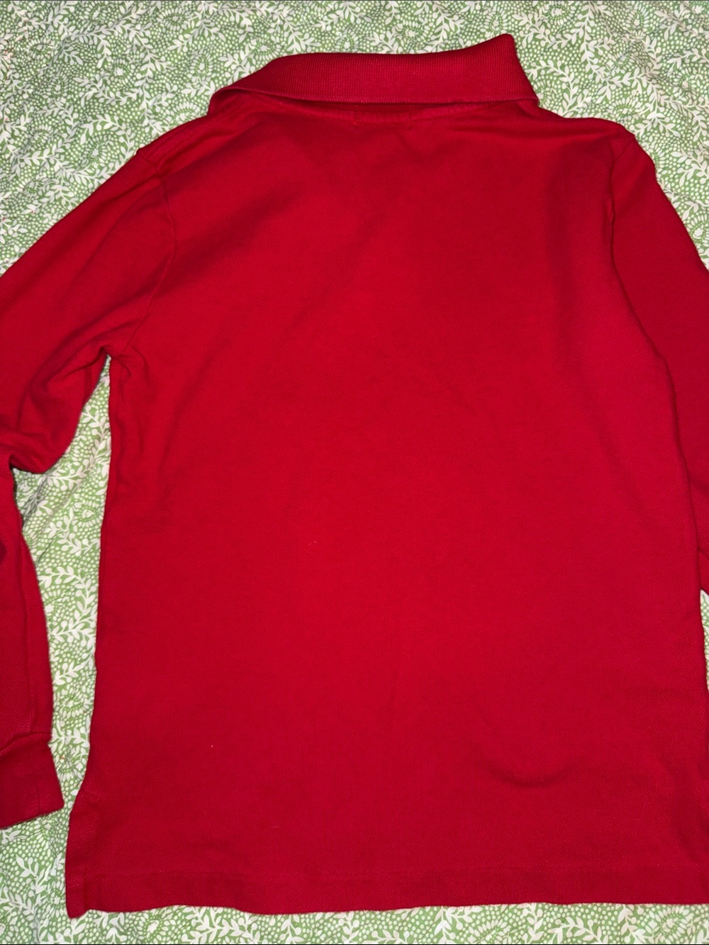 Boys Polo by Ralph Lauren Kids Red Long-Sleeve Polo with Embroidered Bear - Picture 3 of 3